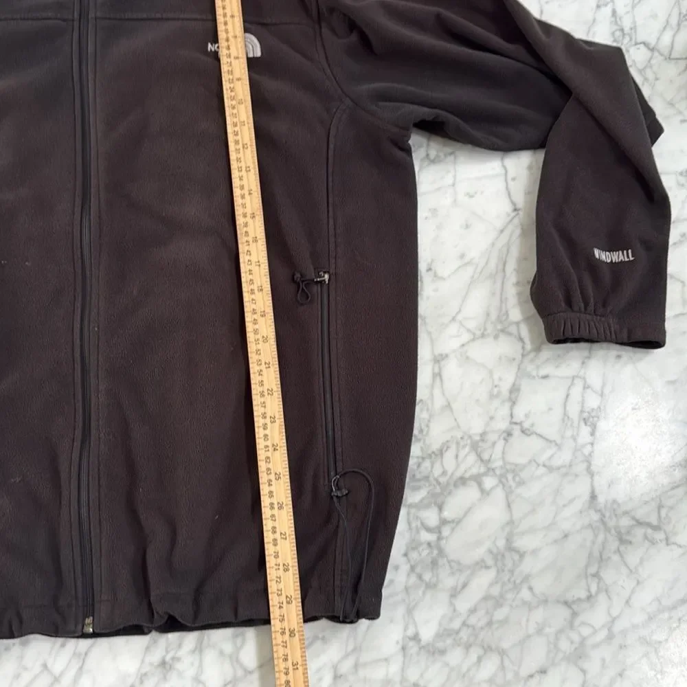 North Face Jacket Mens Fleece Full Zip Black Windwall - XL
